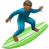 🏄🏾‍♂️ man surfing: medium-dark skin tone display on Apple